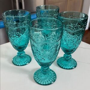 The Pioneer Woman - Amelia Embossed Glass Tea Goblets (4)